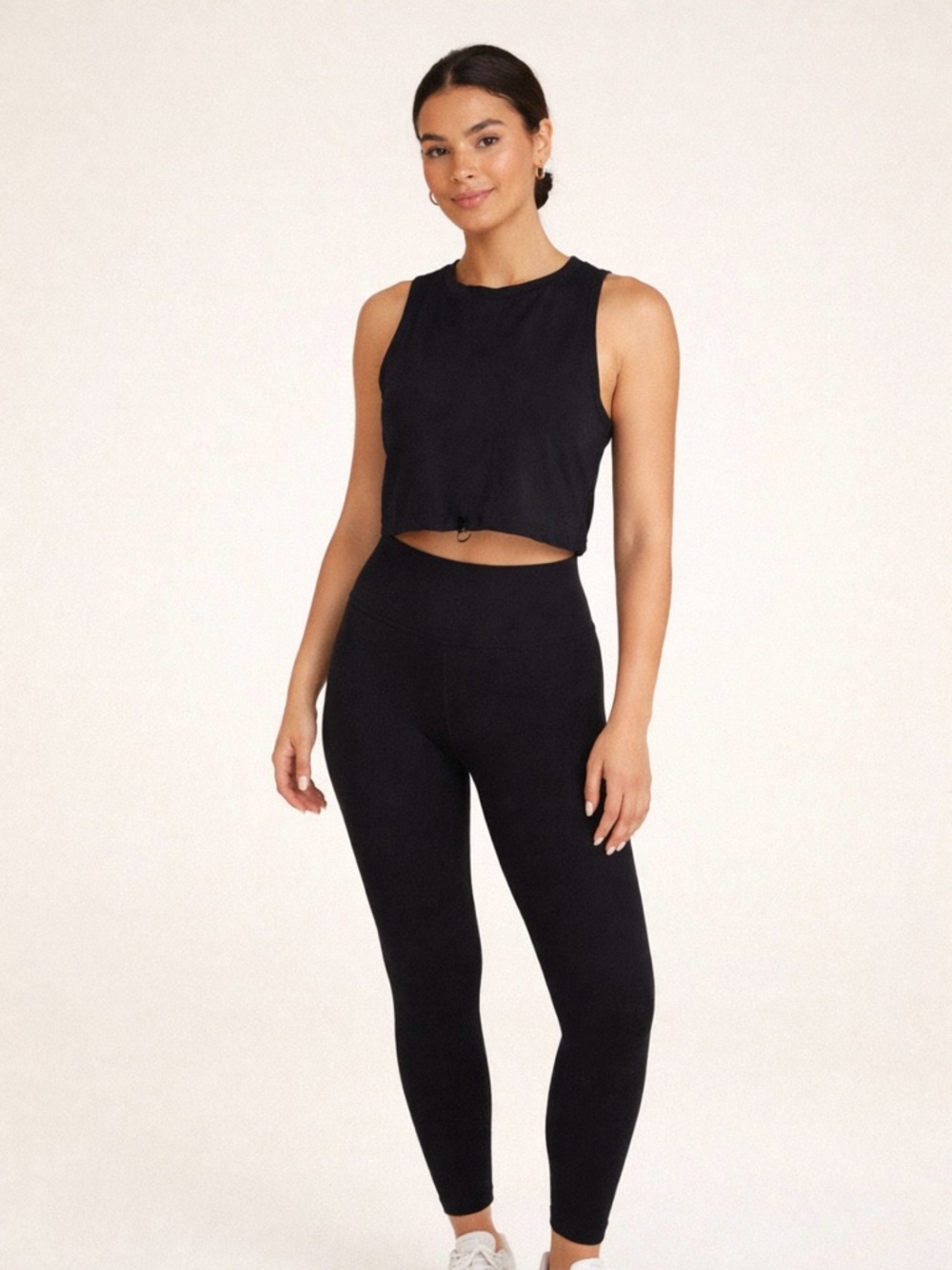 Women's Black Sleeveless Crop Top